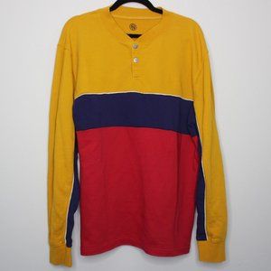 North Hall Button Tee XL Color Block Unisex